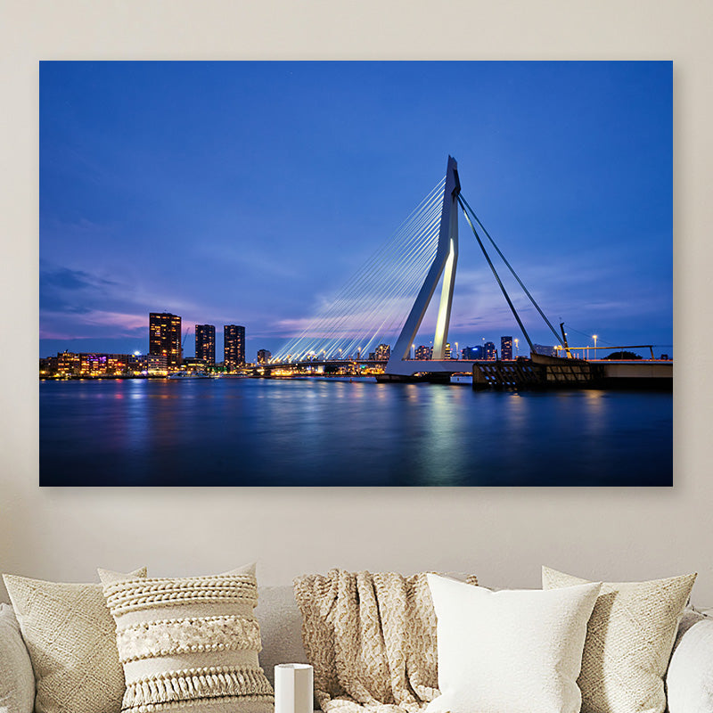 Skyline Rotterdam met Erasmus brug