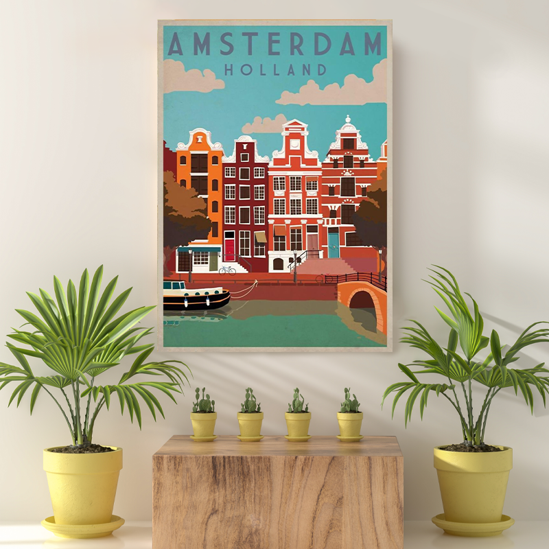 Vintage Reis bestemming Amsterdam