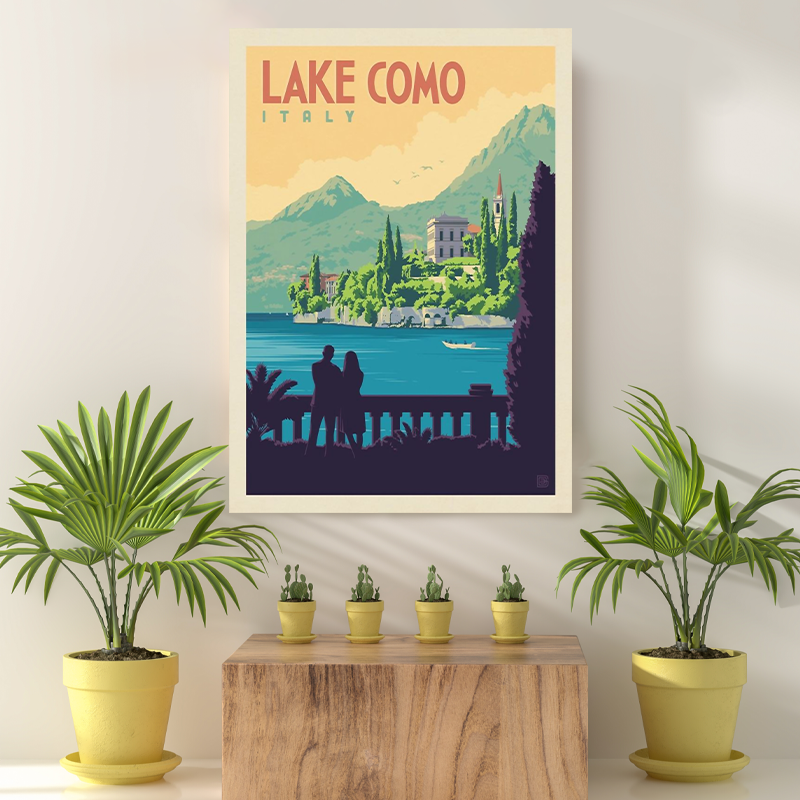 Vintage Reis bestemming Lake Como II