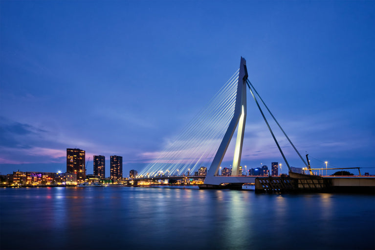 Skyline Rotterdam met Erasmus brug