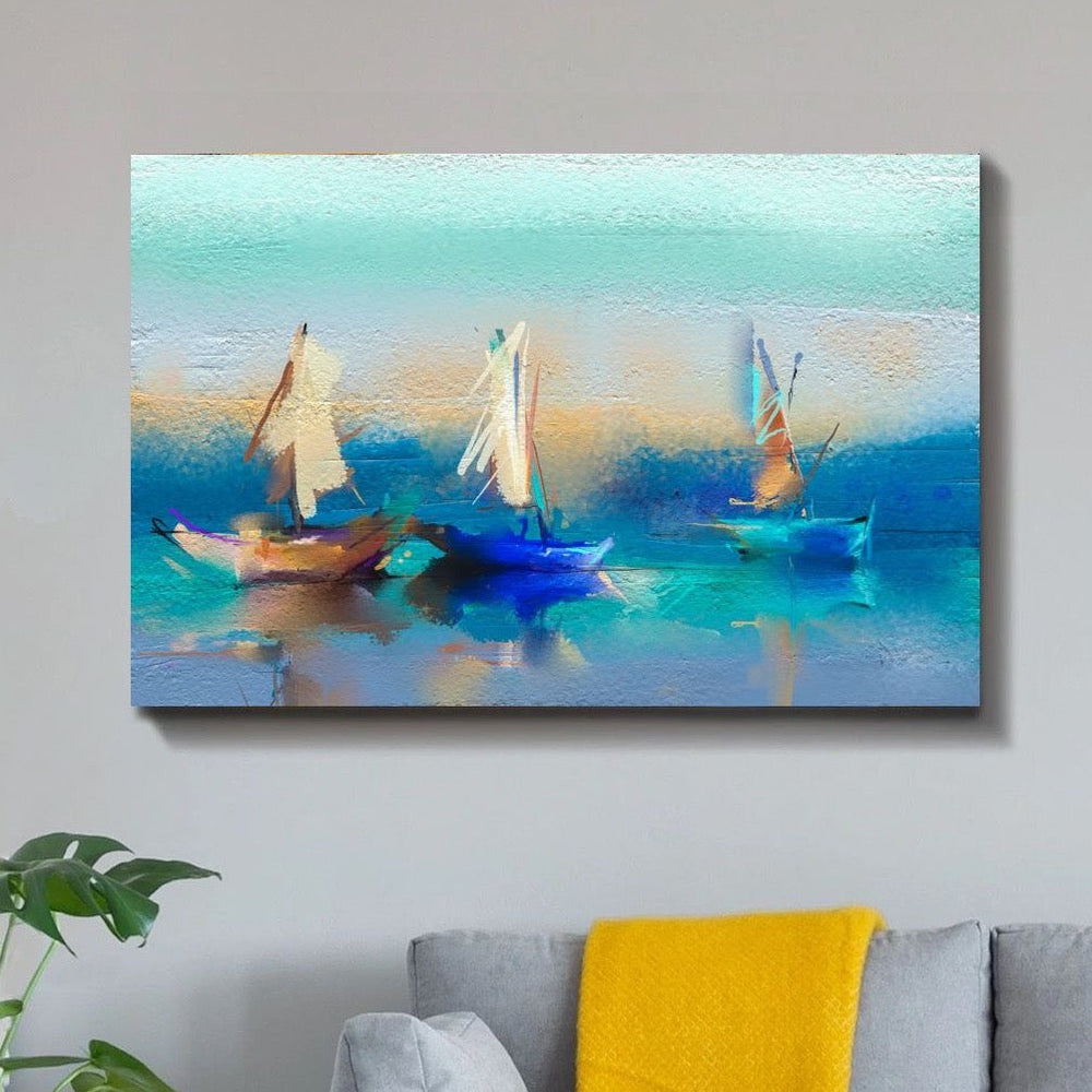 Three Little Boats Canvas schilderij