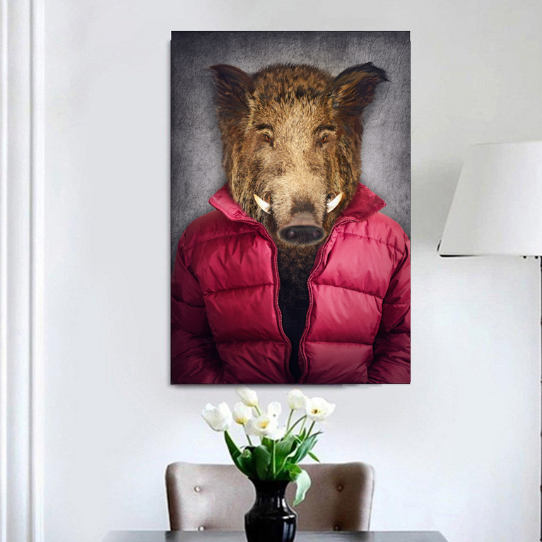 Hog In A Puffer Canvas schilderij