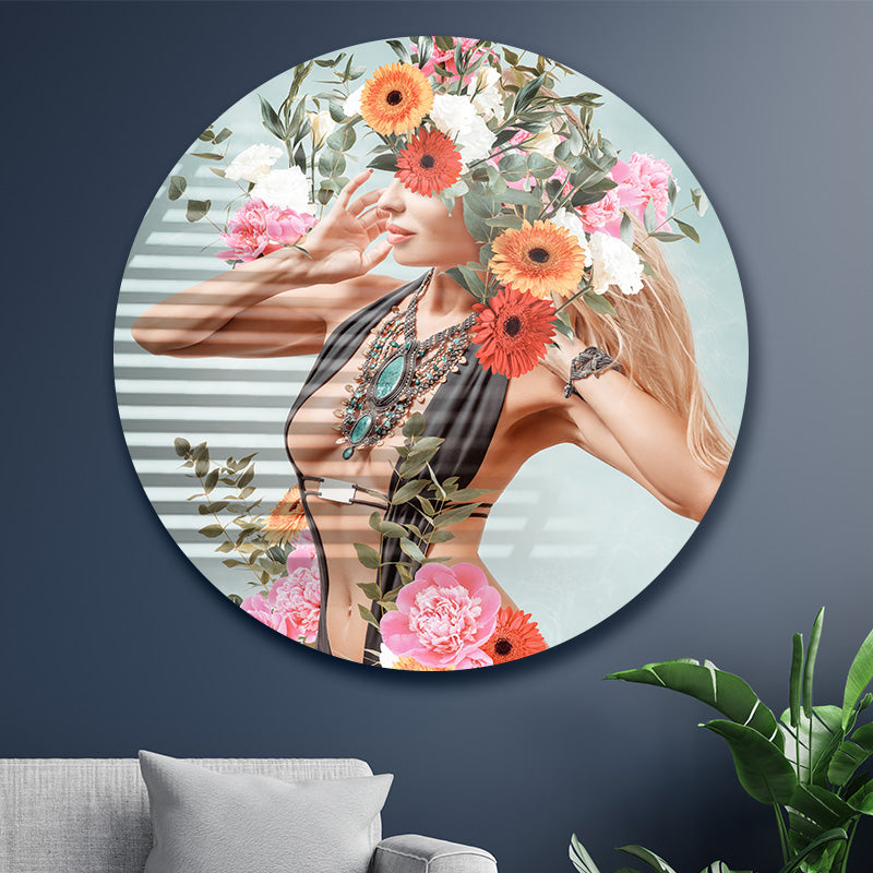 Sexy flower woman cirkel