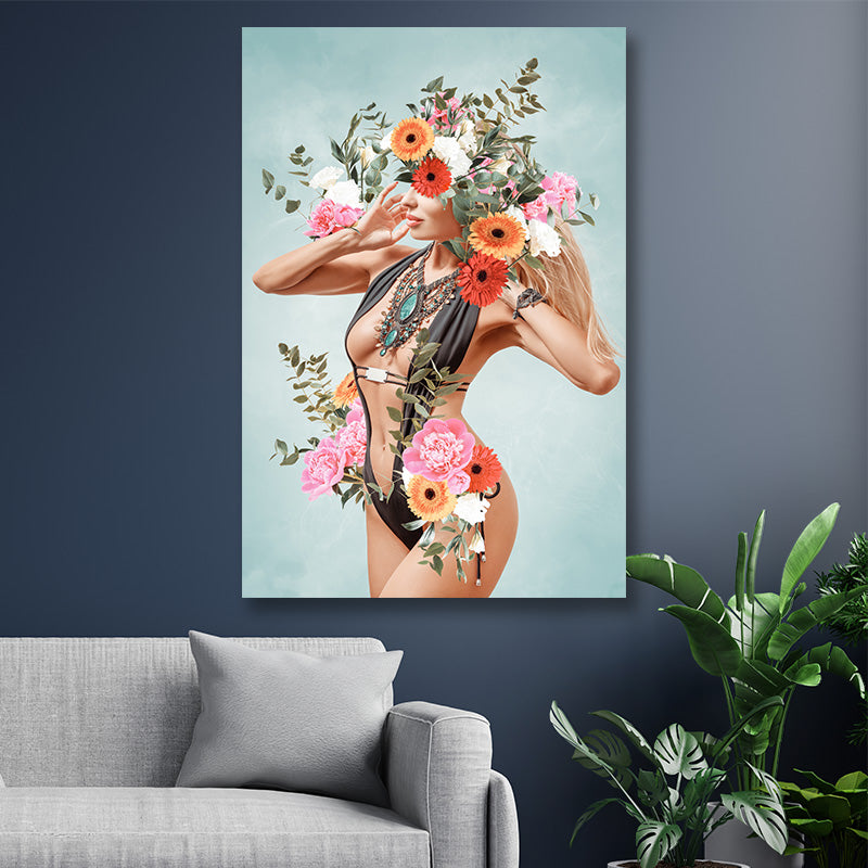 Sexy flower woman