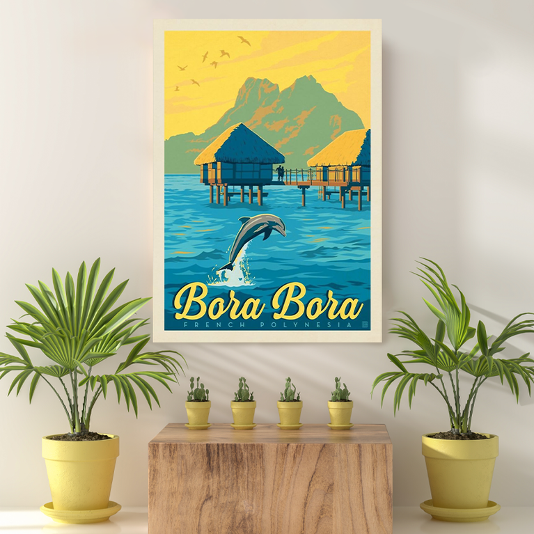 Vintage Reis bestemming Bora Bora