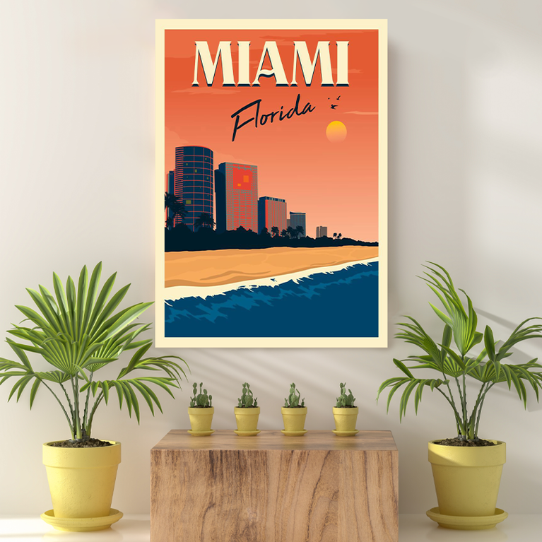Vintage Reis bestemming Miami