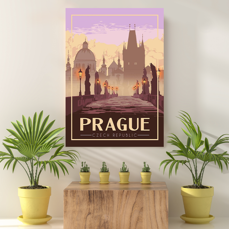 Vintage Reis bestemming Prague