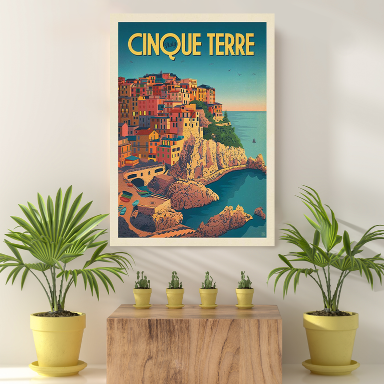 Vintage Reis Bestemming Cinque Terre