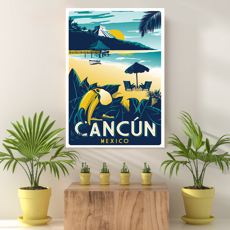 Vintage Reis bestemming Cancun