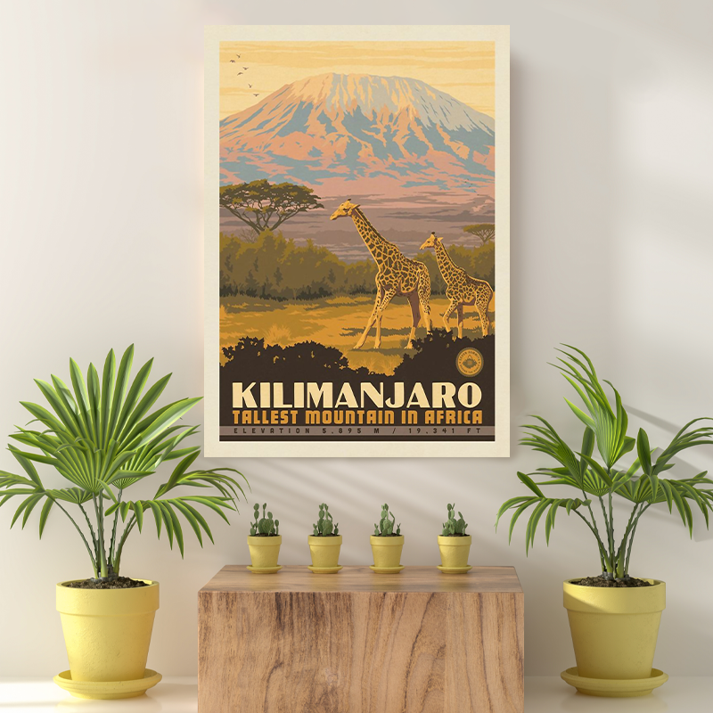 Vintage Reis bestemming Kilimanjaro